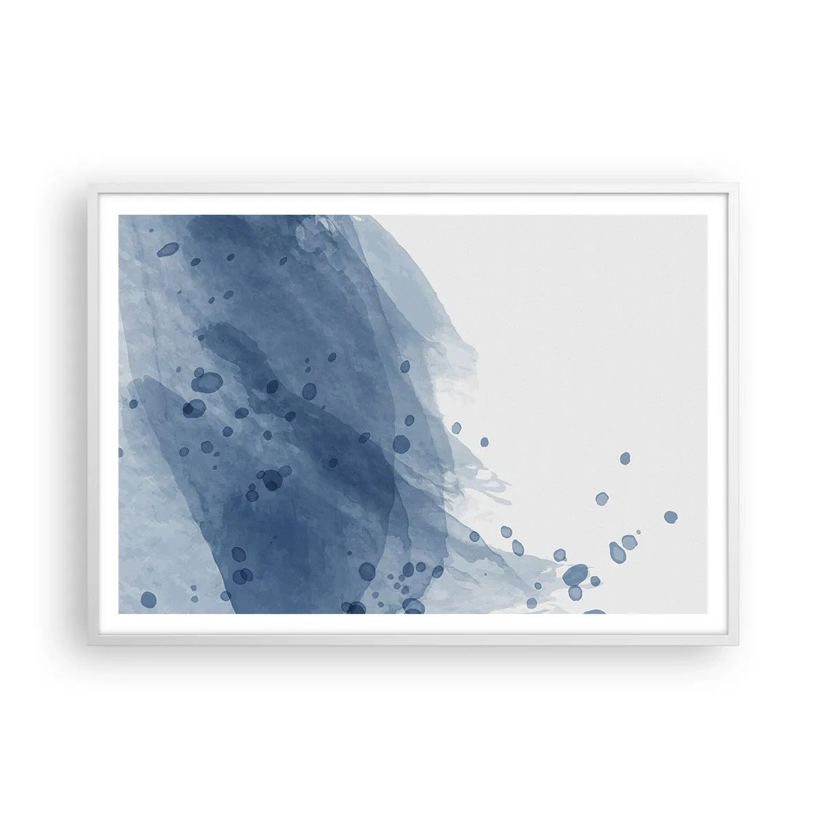 Affiche dans un cadre blanc - Poster - Tulle bleu - 100x70 cm