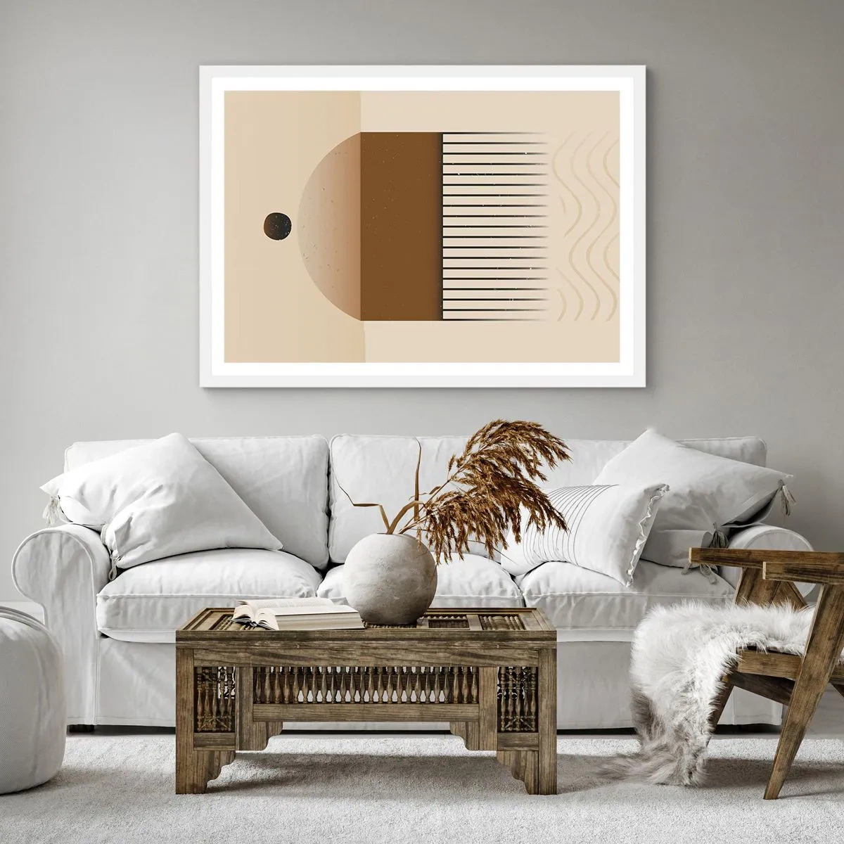 Affiche dans un cadre blanc - Poster - Différents états - 30x30 cm