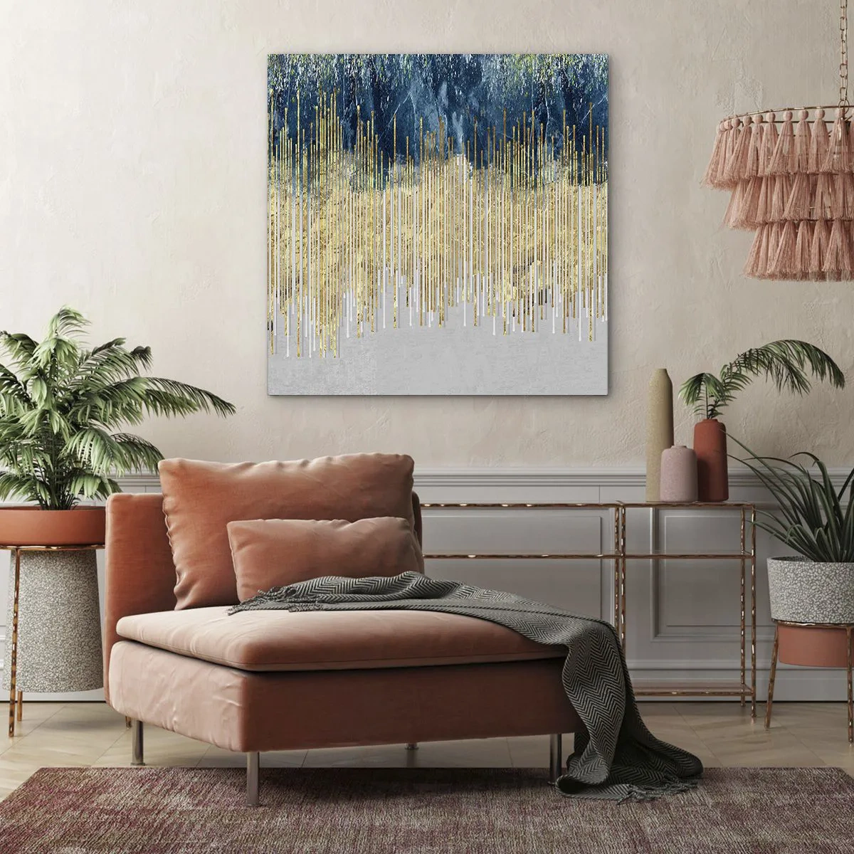 Impression sur toile - Image sur toile - Bordure dorée - 40x40 cm