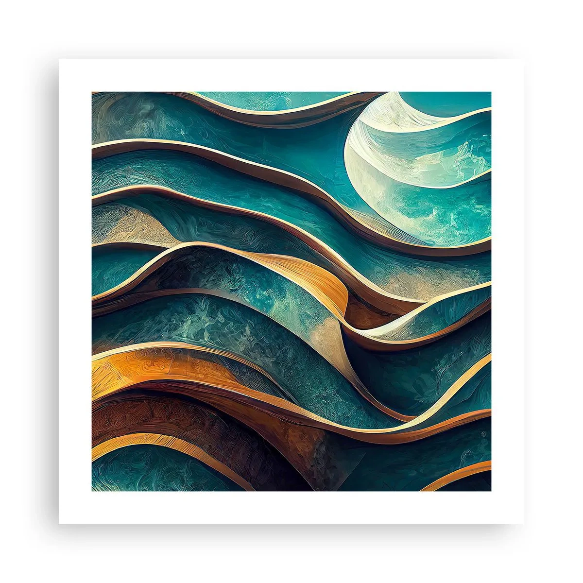 Affiche - Poster - Méandres de bleu - 50x50 cm