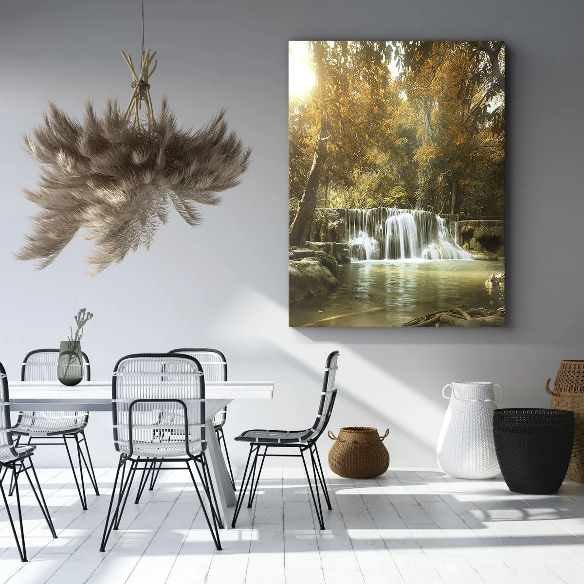 Impression sur toile - Image sur toile - Cascade du parc - 45x80 cm