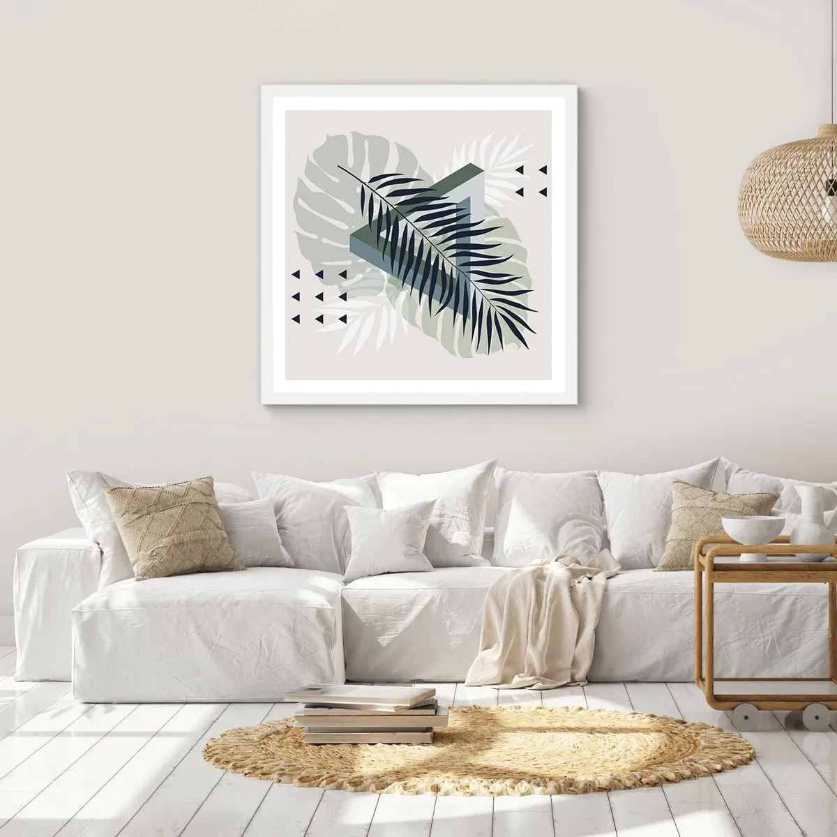 Affiche dans un cadre blanc - Poster - Nature et géométrie - deux odres? - 50x50 cm