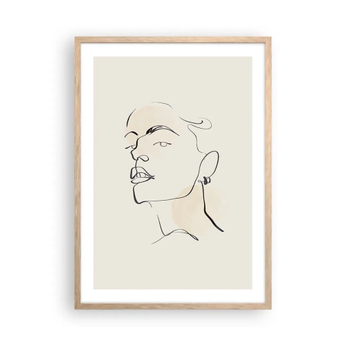 Affiche dans un chêne clair - Poster - Regard fier - 50x70 cm