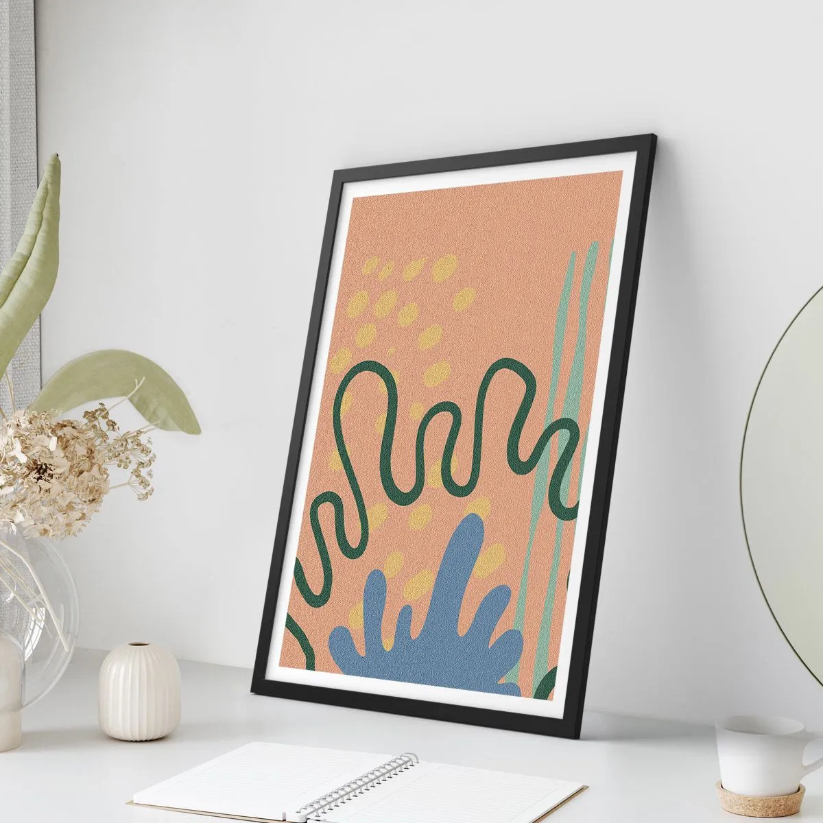 Affiche dans un cadre noir - Poster - Abstraction : diversité de la nature - 61x91 cm