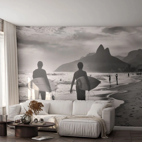 Papier Peint Photo Standard Eco - Samba sur une vague - Surfeur, Brésil, Mer - 300x210 cm