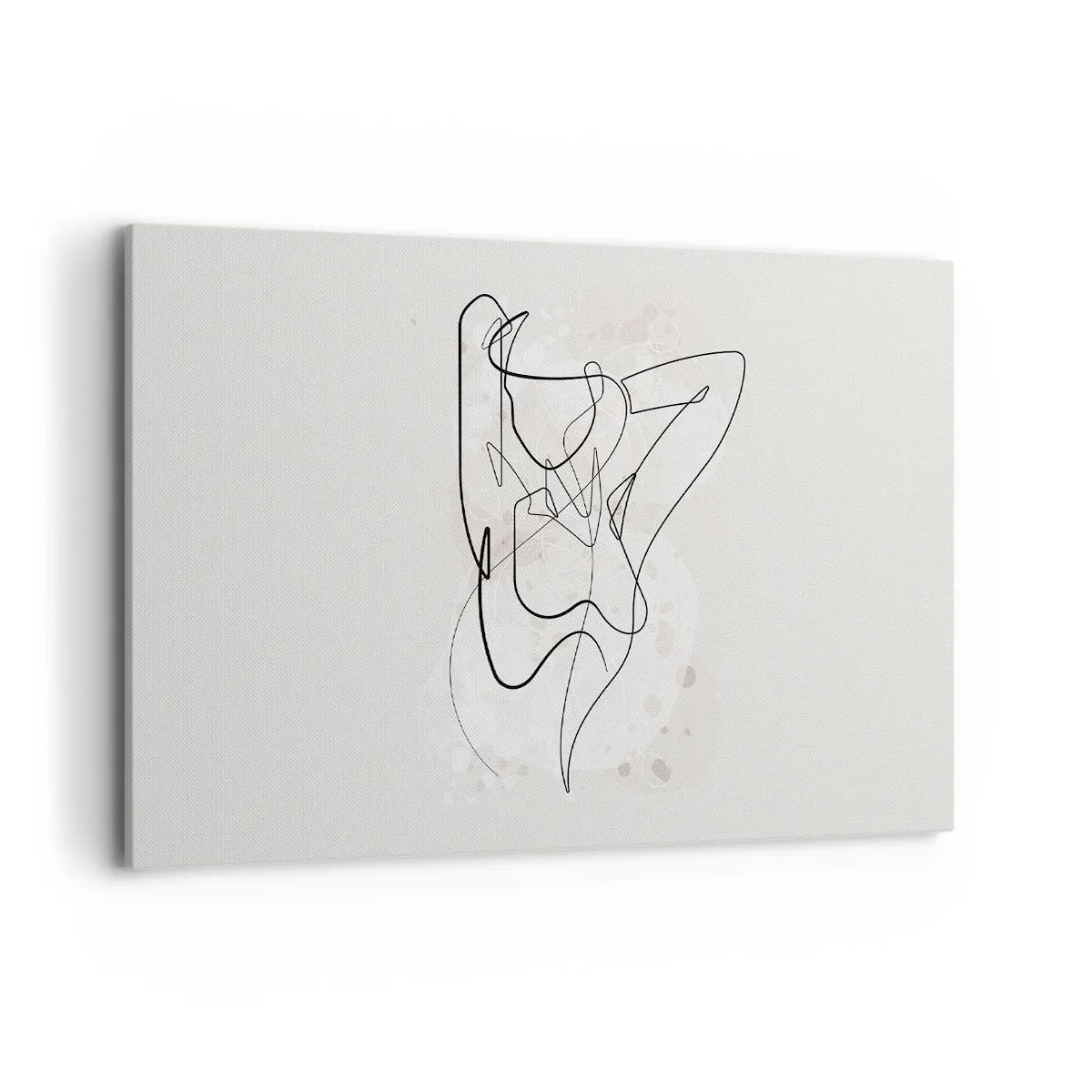 Impression sur toile - Image sur toile - Figure d'art linéaire abstraite sur fond clair - 120x80cm - L'art de la séduction - Décoration murale moderne pour le salon et la chambre ARTTOR