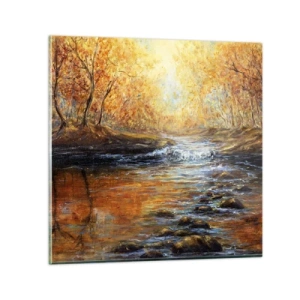 Impression sur verre - Image sur verre - Le ruisseau d'or - 30x30 cm