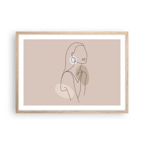 Affiche dans un chêne clair - Poster - Icone féminin - 70x50 cm