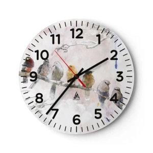 Horloge murale - Pendule murale - Rencontre ailée - 30x30 cm