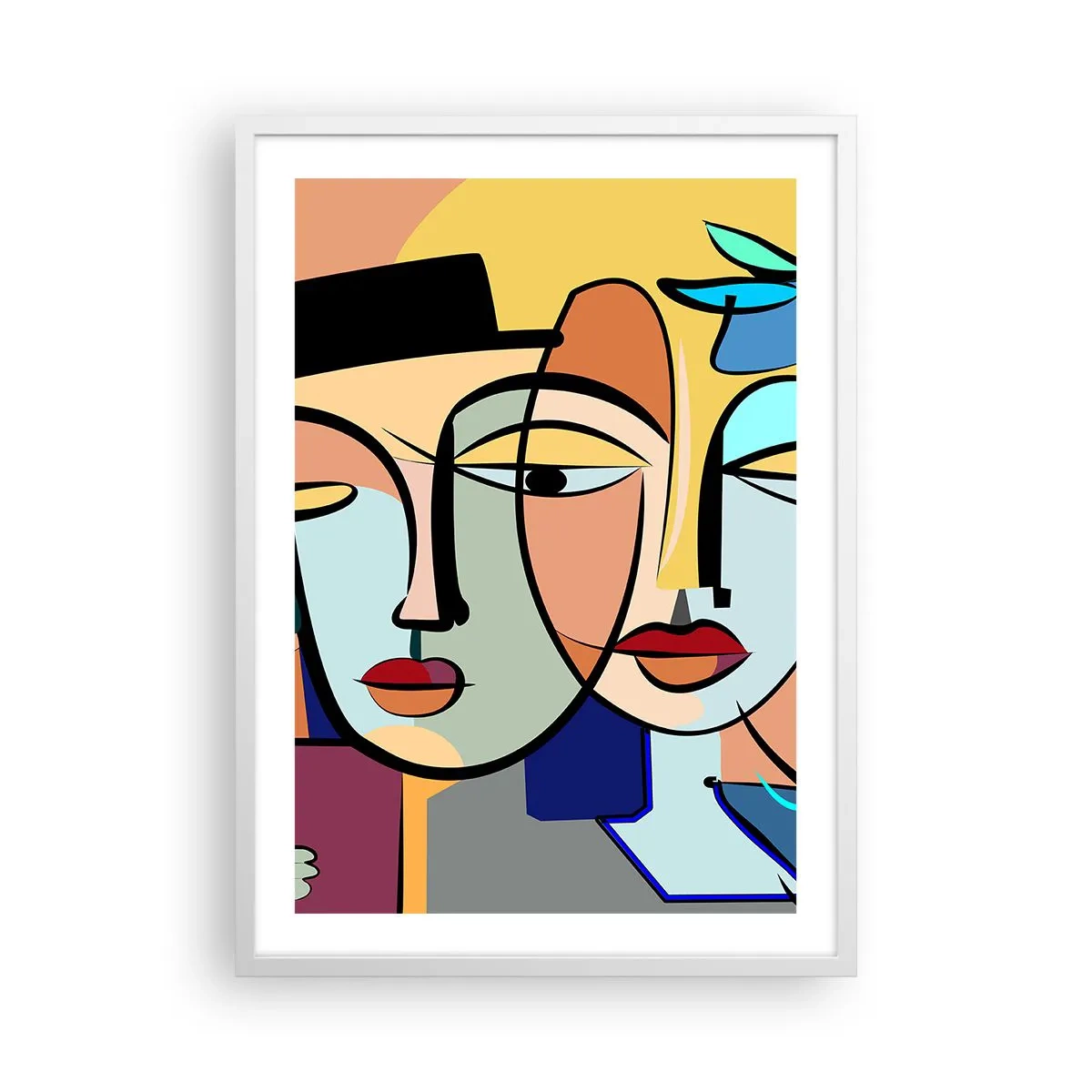 Affiche dans un cadre blanc - Poster - Le Rendez-vous de Picasso - 50x70 cm