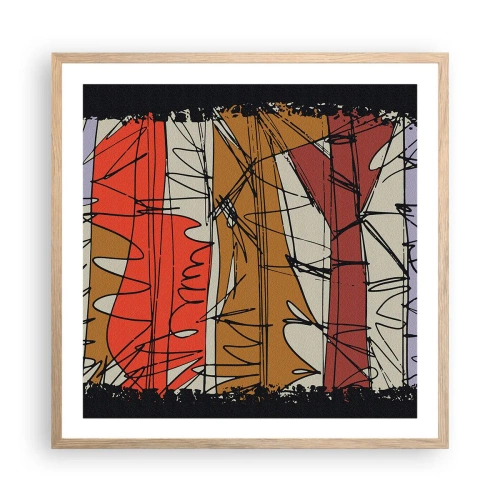 Affiche dans un chêne clair - Poster - Composition spontanée - 60x60 cm