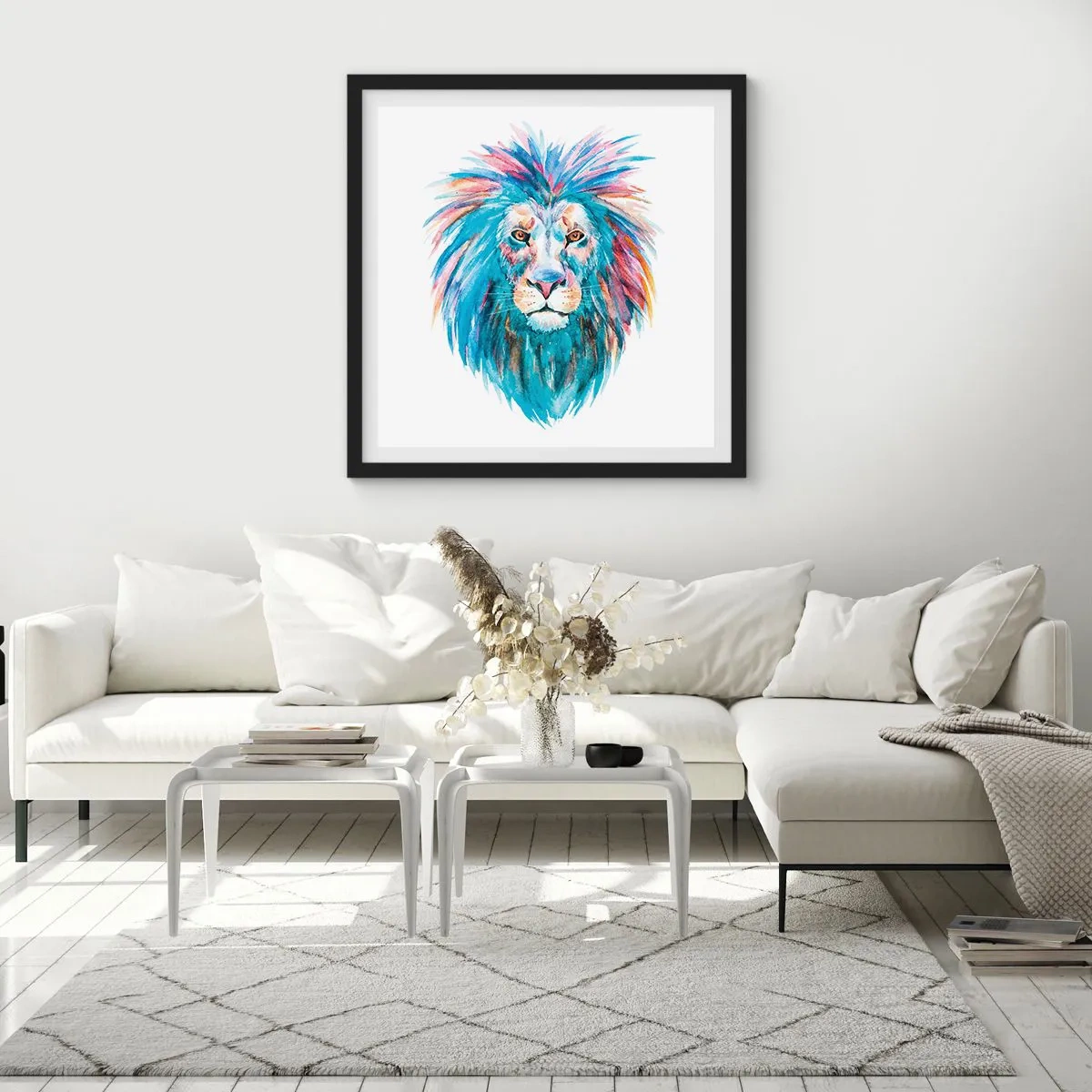 Affiche dans un cadre noir - Poster - Aura électrique - 60x60 cm