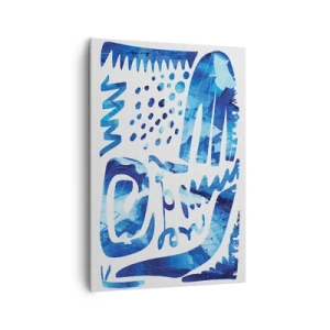 Impression sur toile - Image sur toile - Motif abstrait dans les tons de bleu - 70x100cm - Retour aux racines - Décoration murale moderne pour le salon et la chambre ARTTOR