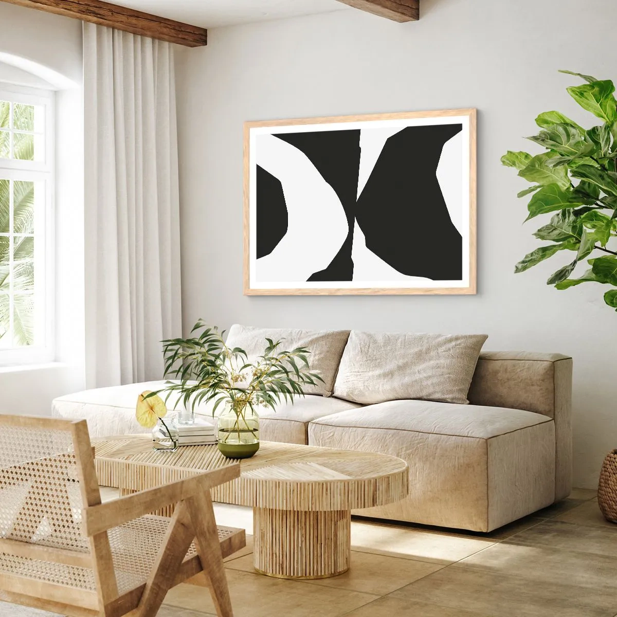 Affiche dans un chêne clair - Poster - Positif négatif - 70x50 cm