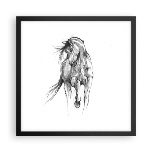 Affiche dans un cadre noir - Poster - D'un trot gracieux - 40x40 cm