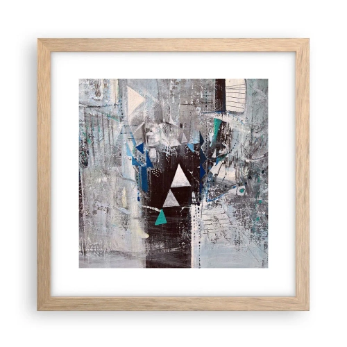 Affiche dans un chêne clair - Poster - Ordre prioritaire des triangles - 30x30 cm