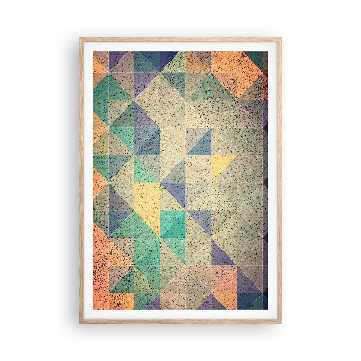 Affiche dans un chêne clair - Poster - République des triangles - 70x100 cm