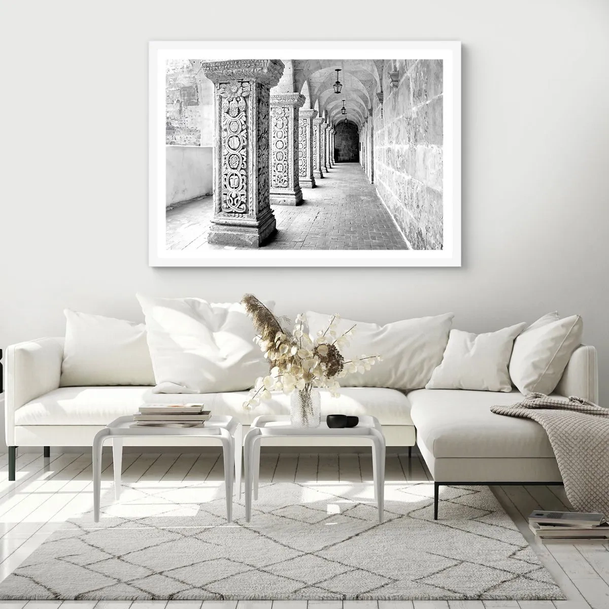 Affiche dans un cadre blanc - Poster - Où cela mène-t-il…? - 50x40 cm