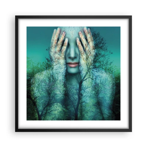 Affiche dans un cadre noir - Poster - immergé dans l'azur - 50x50 cm