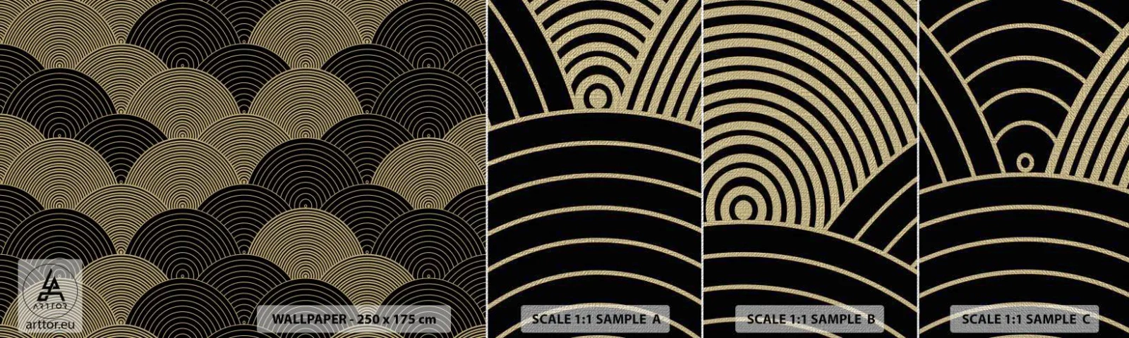 Échantillon de Papier Peint Premium Canvas - Unité dans la multiplicité - Abstraction, Graphique, Les quartiers - 100x30 cm