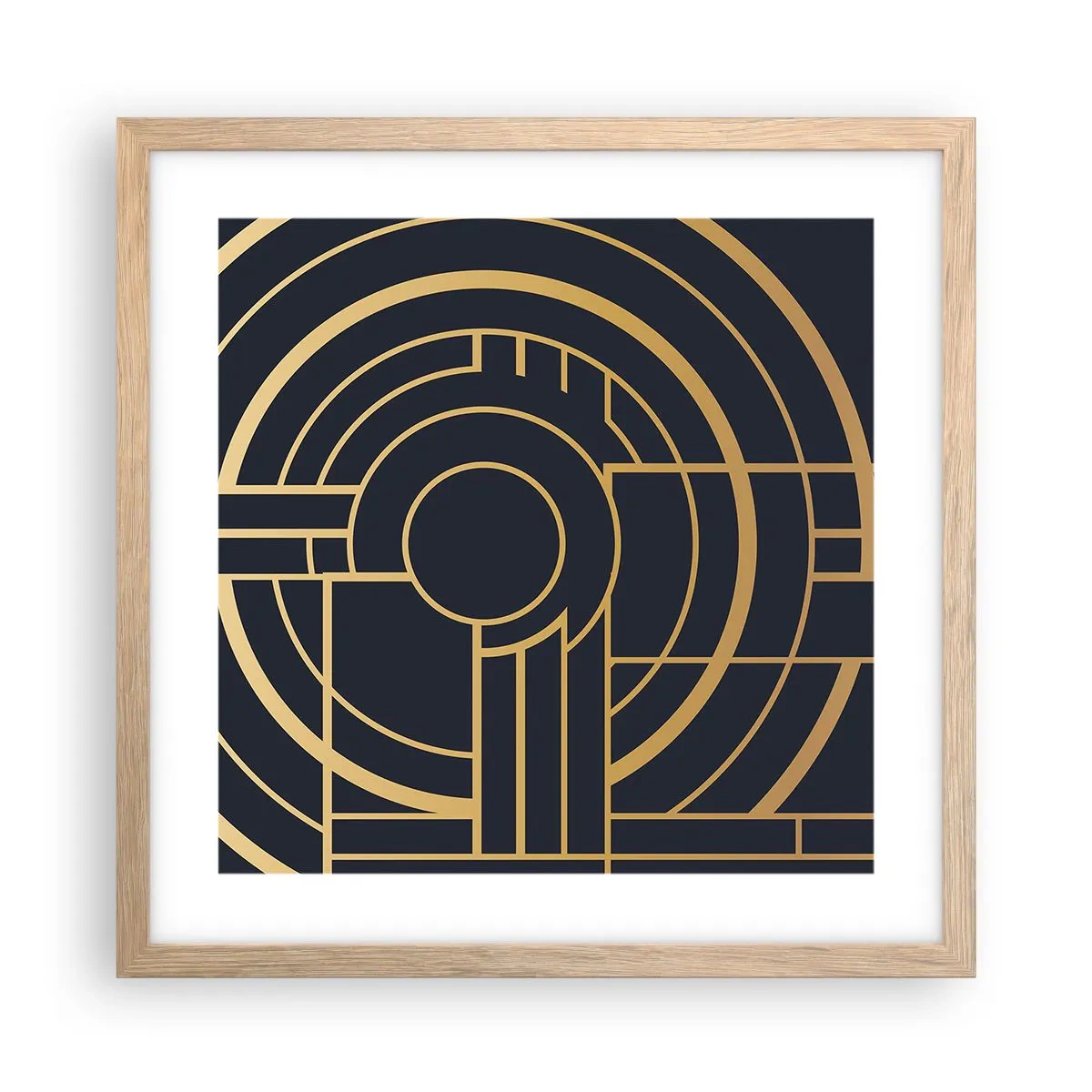 Affiche dans un chêne clair - Poster - Rotation des éléments - 40x40 cm