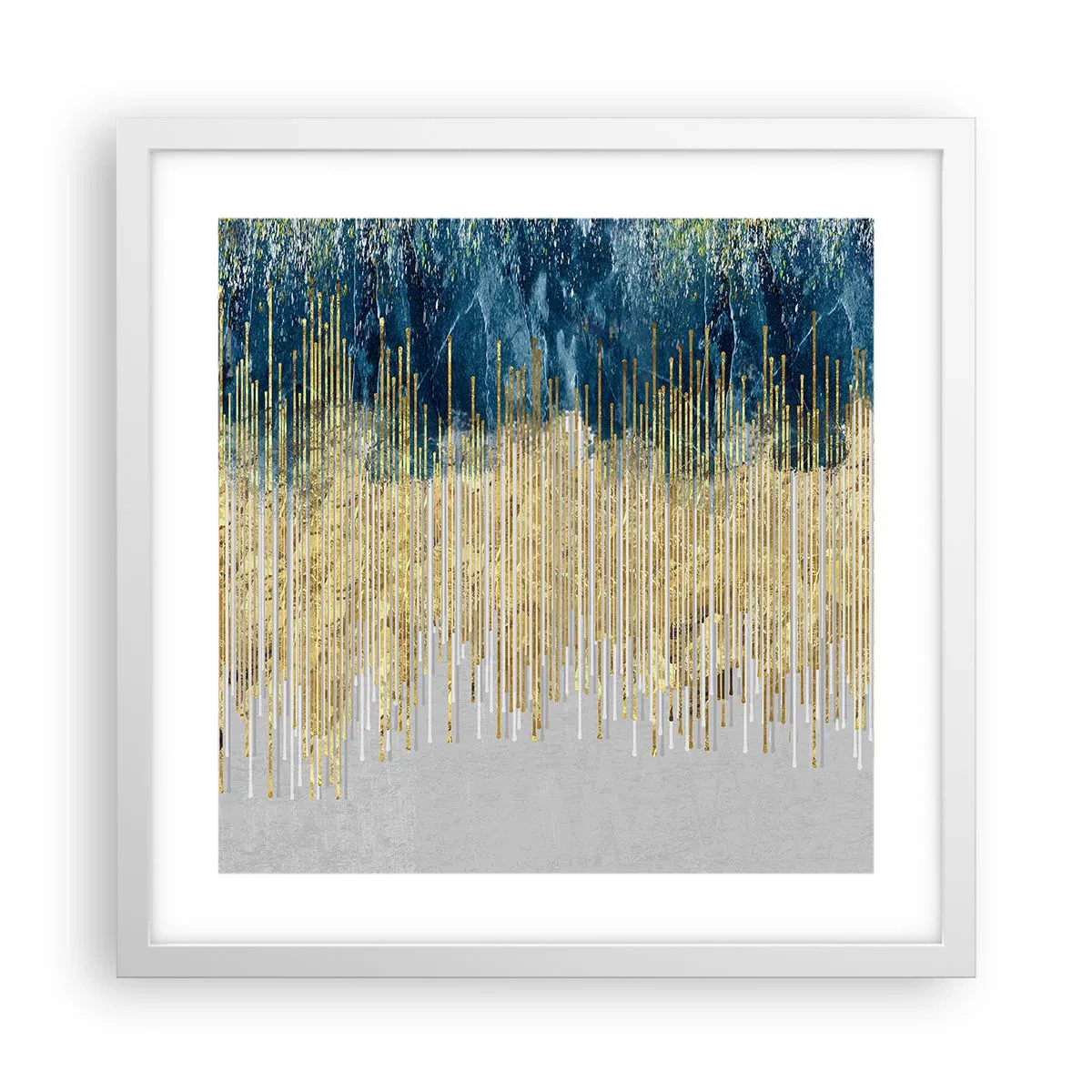 Affiche dans un cadre blanc - Poster - Bordure dorée - 40x40 cm