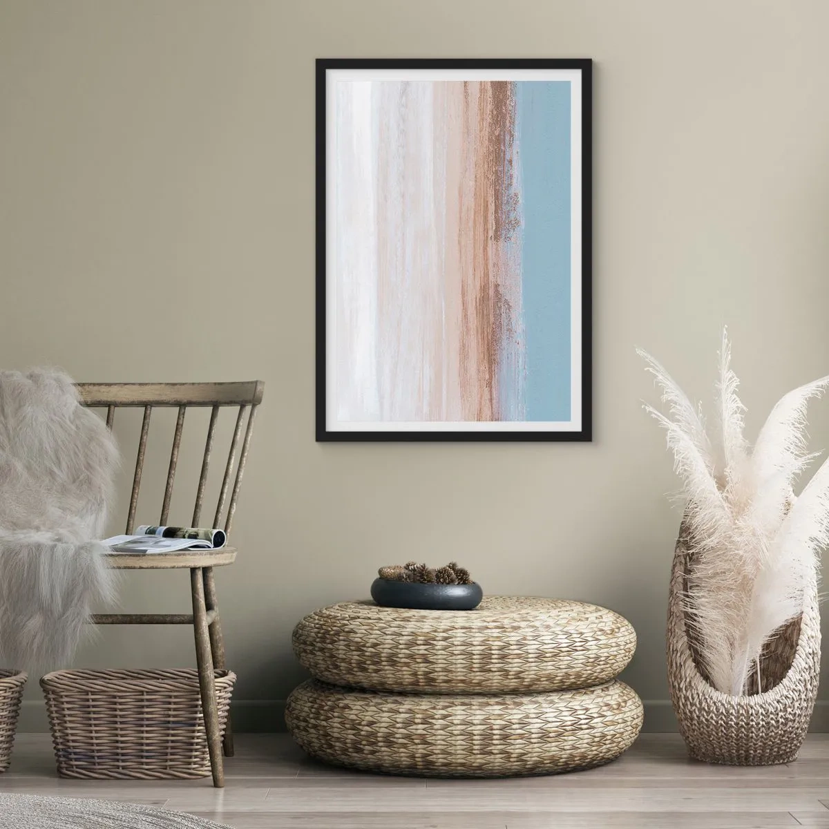 Affiche dans un cadre noir - Poster - Paysage ambigu - 40x50 cm