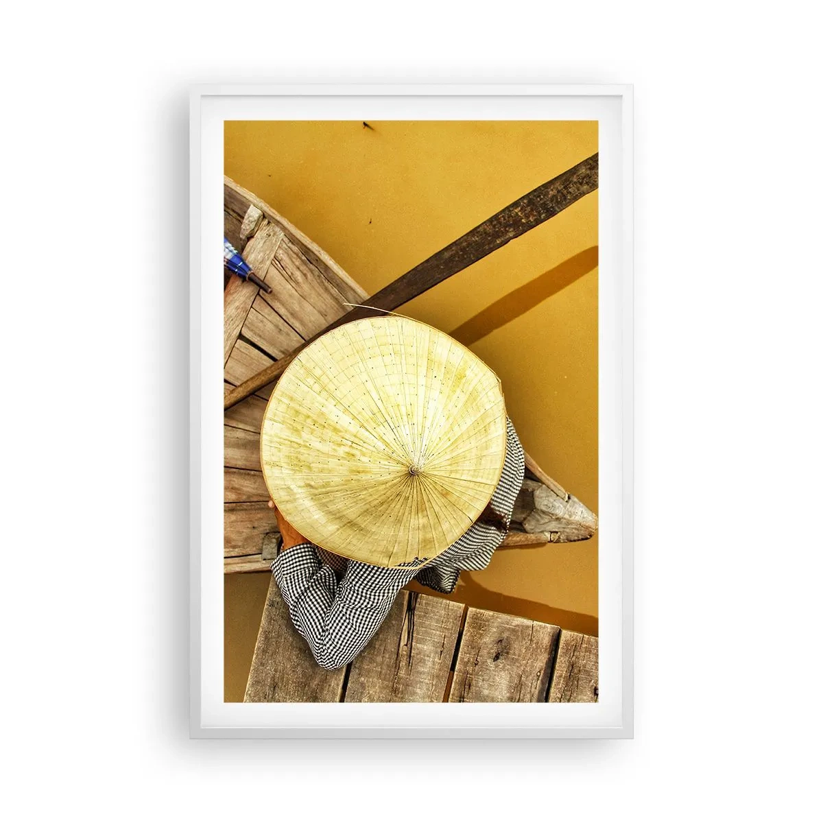 Affiche dans un cadre blanc - Poster - La vie sur le fleuve Jaune - 61x91 cm