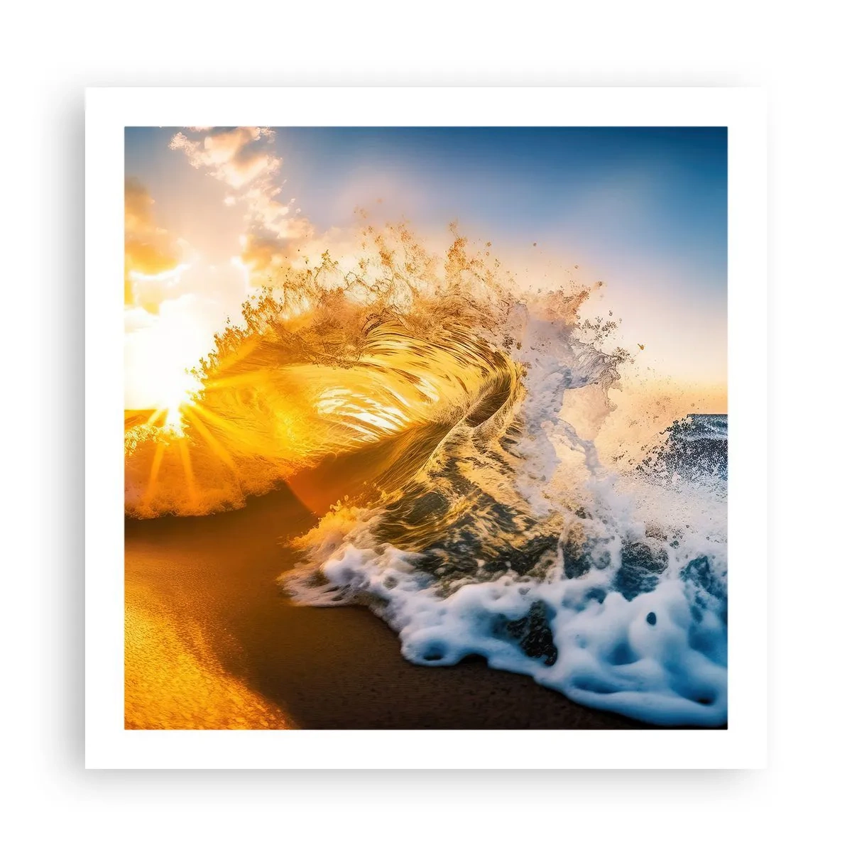 Affiche - Poster - S'amuser dans le sable - 60x60 cm