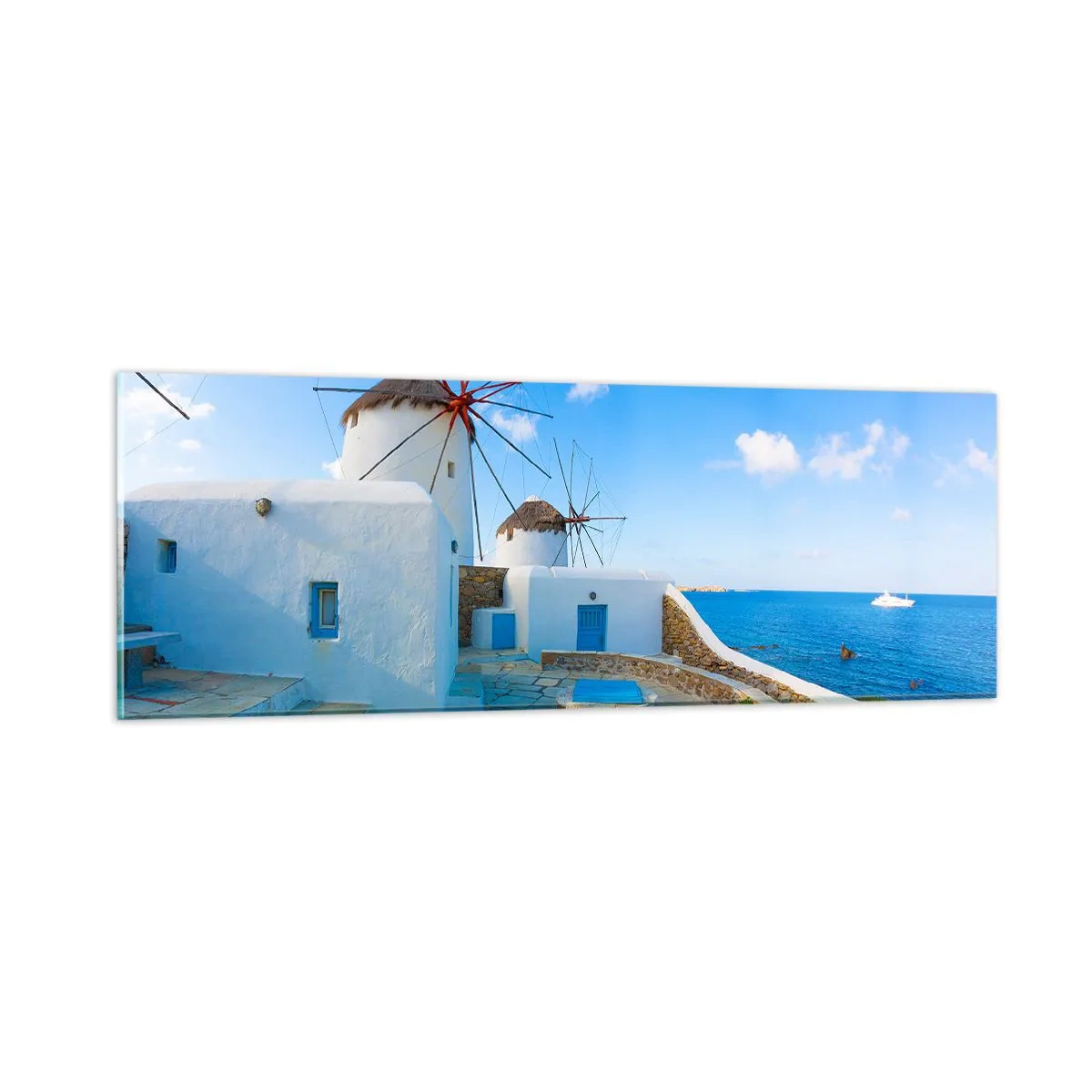 Impression sur verre - Image sur verre - Le vent bleu de la mer - 90x30 cm