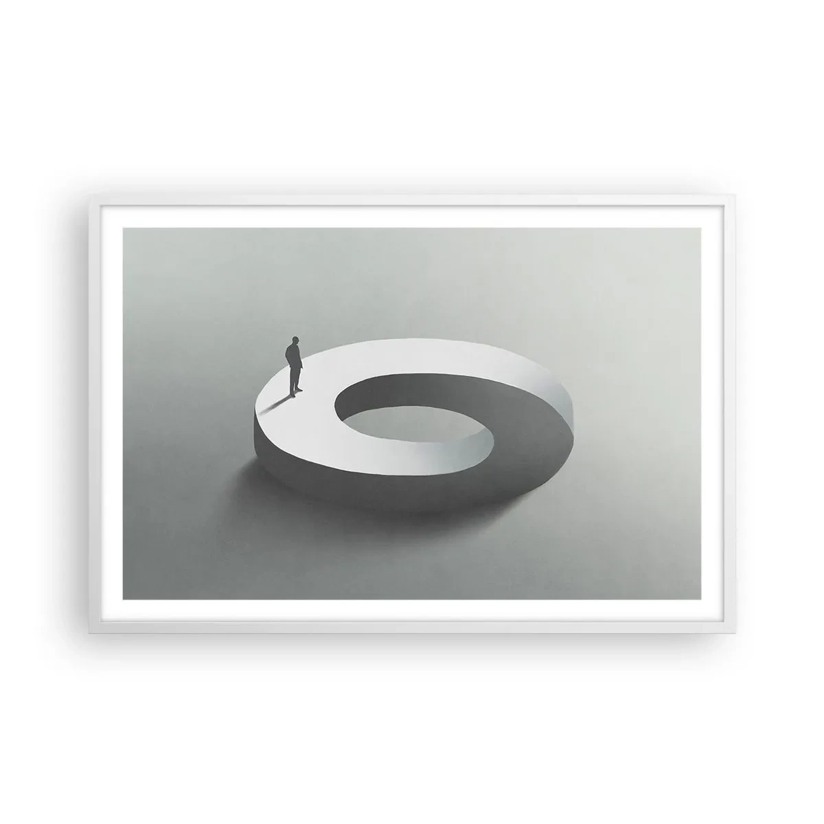 Affiche dans un cadre blanc - Poster - Et sois intelligent ici - 91x61 cm