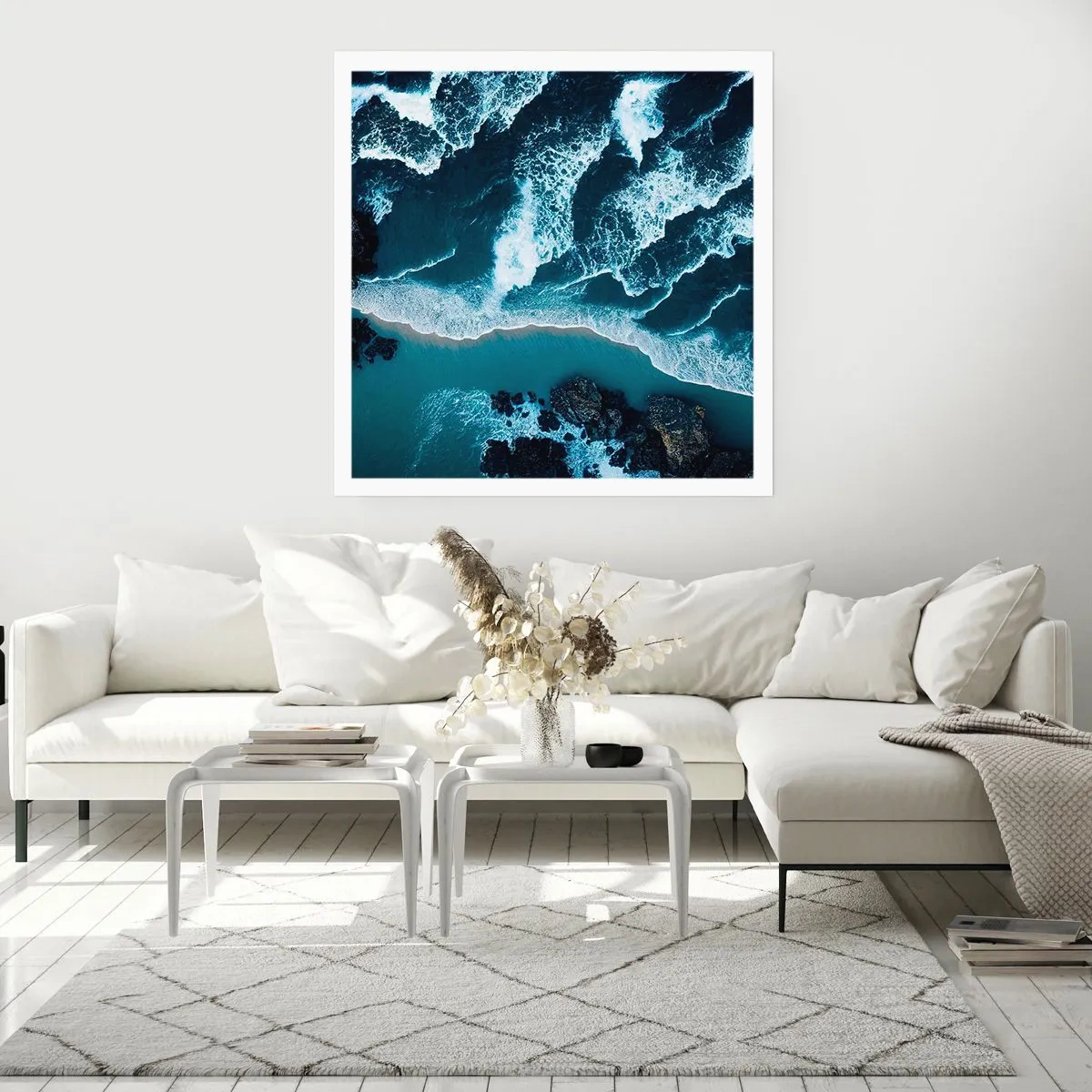 Affiche - Poster - Enveloppé par les vagues - 60x60 cm