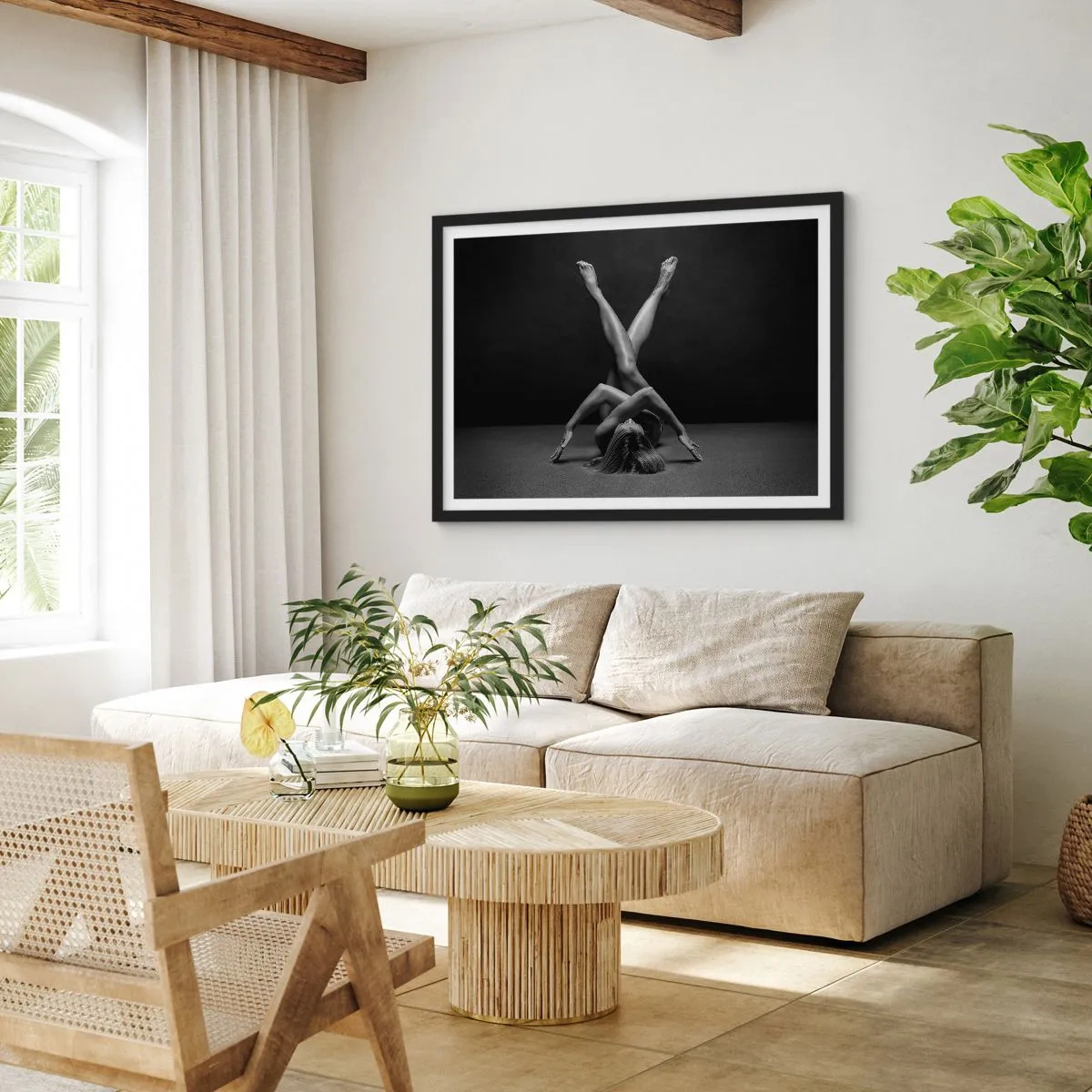 Affiche dans un cadre noir - Poster - Géométrie de la nudité - 50x40 cm