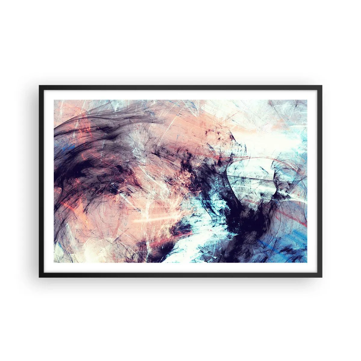 Affiche dans un cadre noir - Poster - Sentir le vent - 91x61 cm