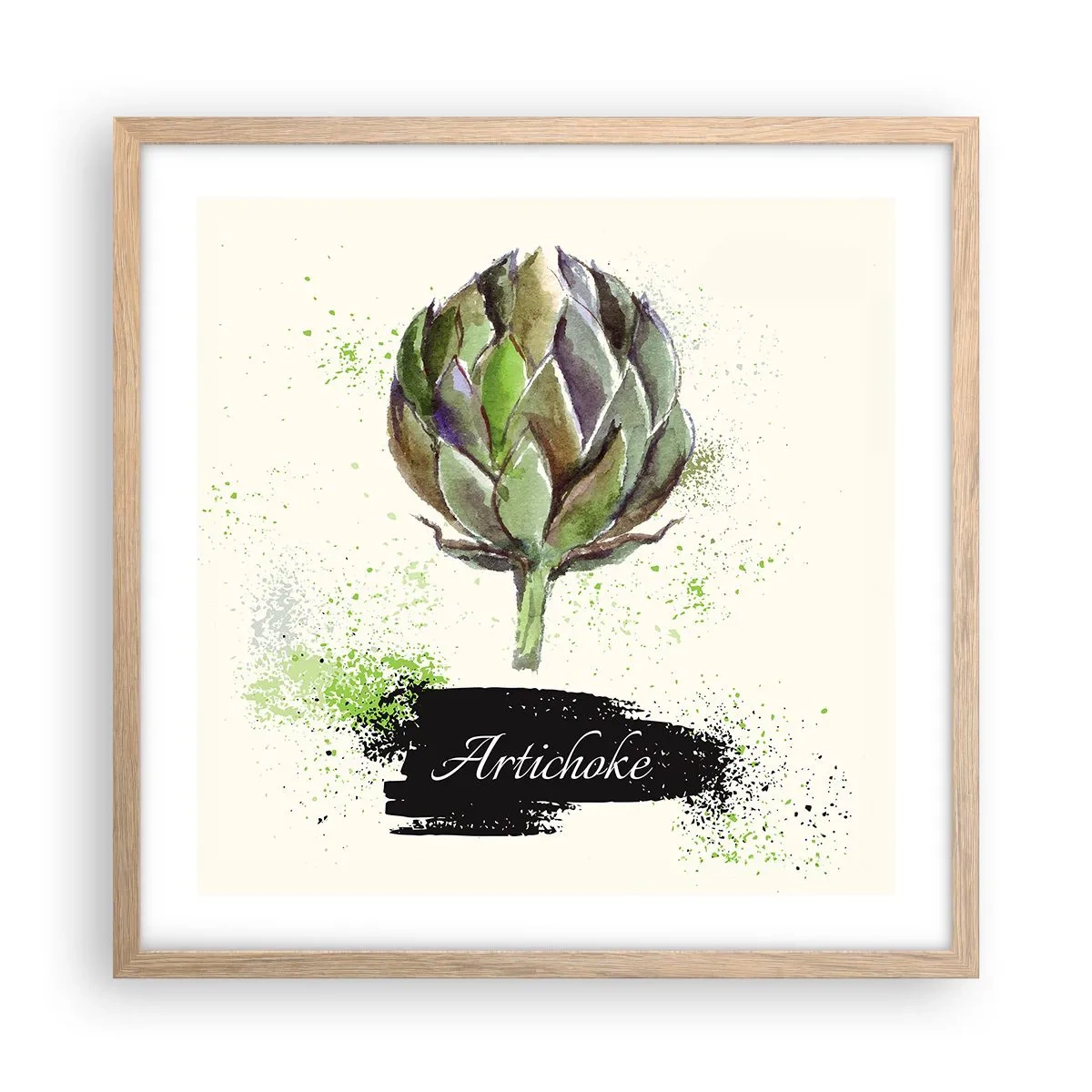 Affiche dans un chêne clair - Poster - Vive les légumes! - 50x50 cm