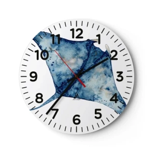 Horloge murale - Pendule murale - La vie en bleu - 30x30 cm