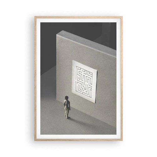 Affiche dans un chêne clair - Poster - Mais où suis-je? - 70x100 cm
