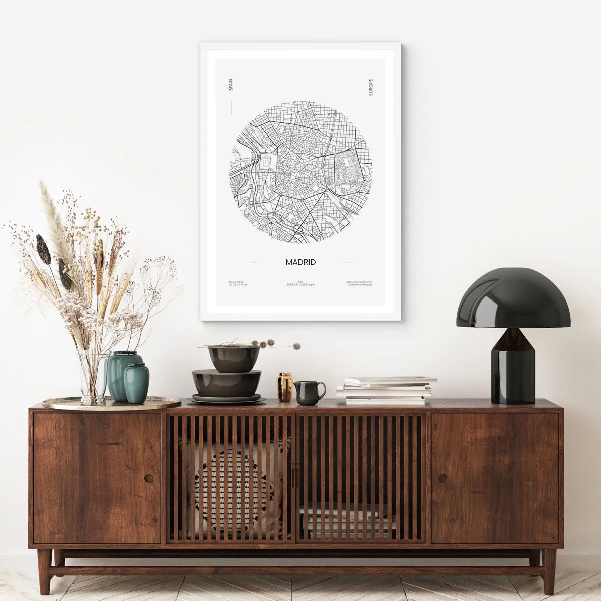 Affiche dans un cadre blanc - Poster - Anatomie de Madrid - 70x100 cm