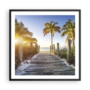 Affiche dans un cadre noir - Poster - Directement au paradis - 60x60 cm