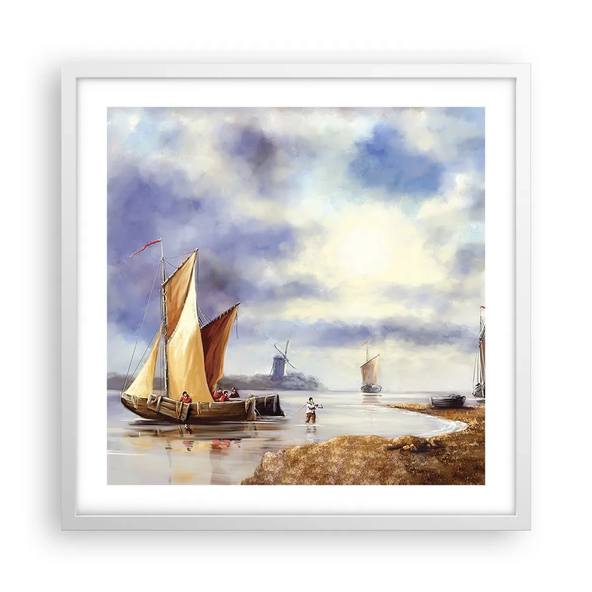 Affiche dans un cadre blanc - Poster - Retour de marin - 50x50 cm