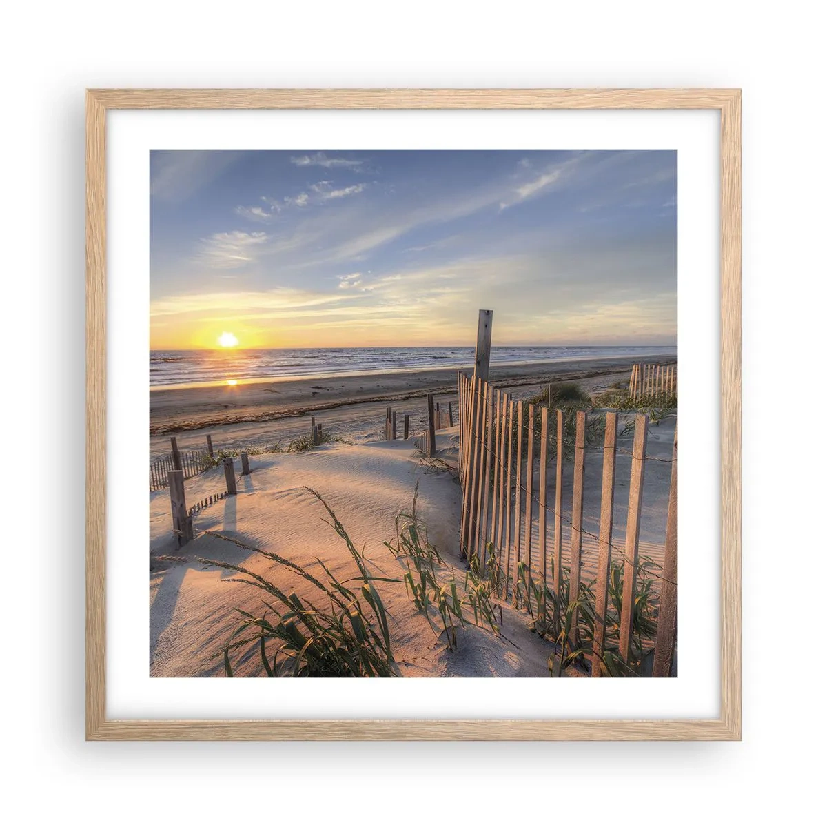 Affiche dans un chêne clair - Poster - Ombre et brillance du vent - 50x50 cm