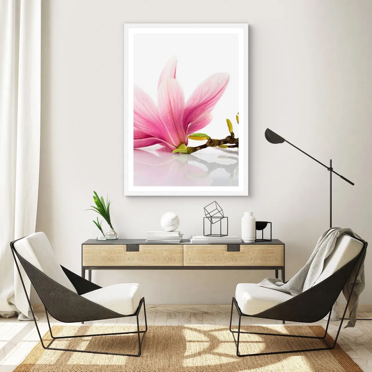 Affiche dans un cadre blanc - Poster - Délicat comme une brise de printemps - 40x50 cm