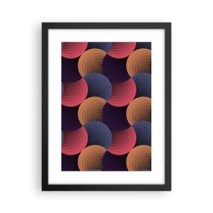 Affiche dans un cadre noir - Poster - Dans un rythme circulaire - 30x40 cm