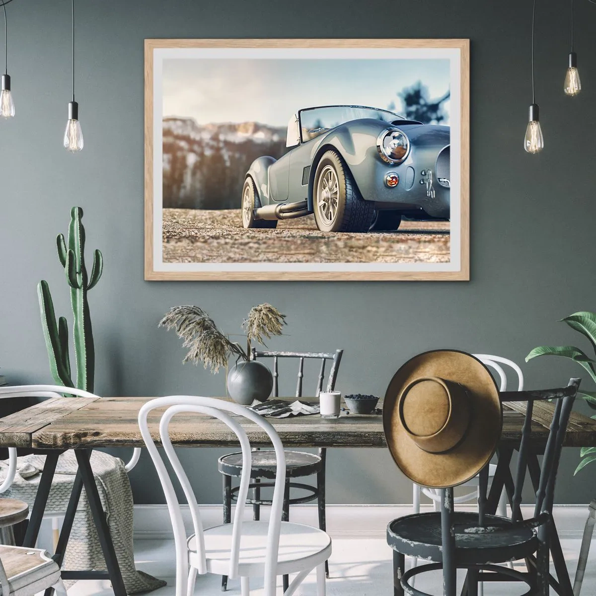 Affiche dans un chêne clair - Poster - Ce qui compte c'est le style - 100x70 cm