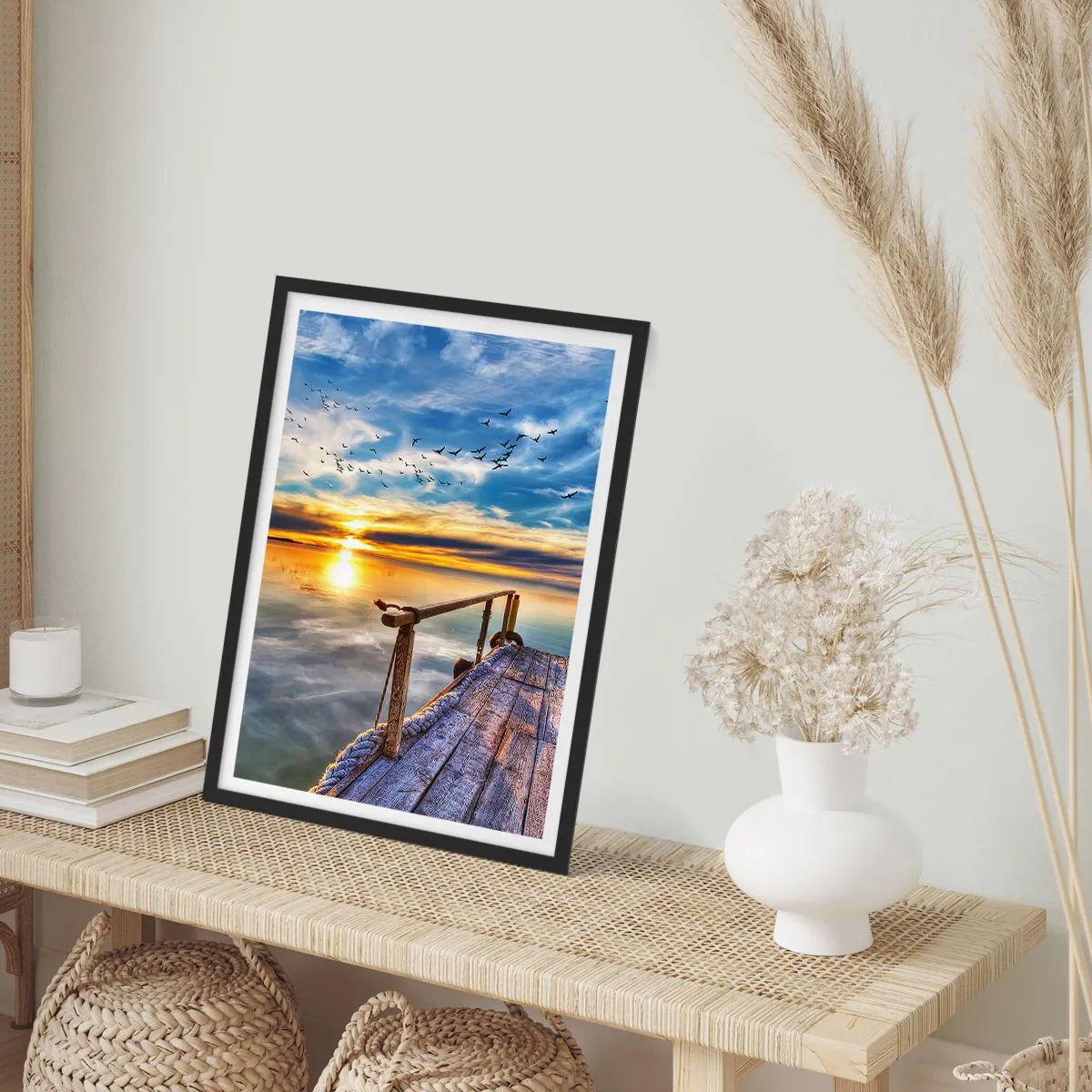 Affiche dans un cadre noir - Poster - Le vent se repose - 40x50 cm