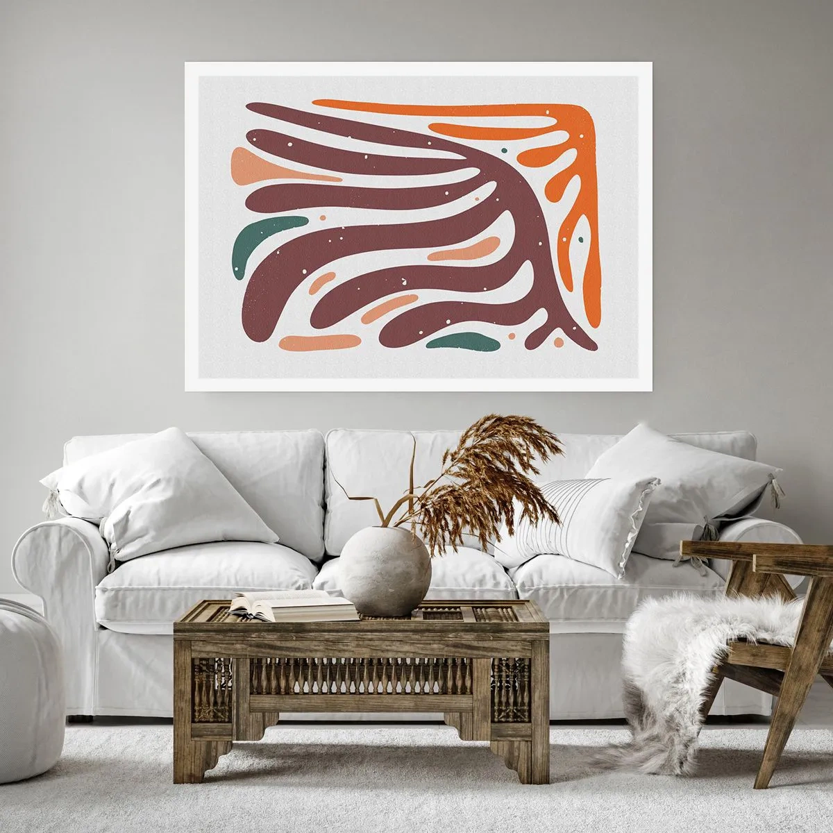 Affiche - Poster - Composition organique rayonnante - 50x40 cm