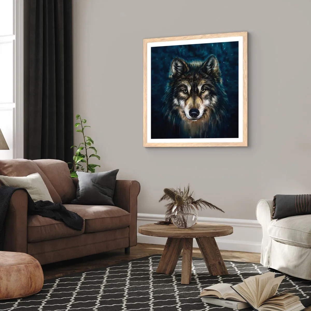 Affiche dans un chêne clair - Poster - Alpha? Et oméga - 30x30 cm