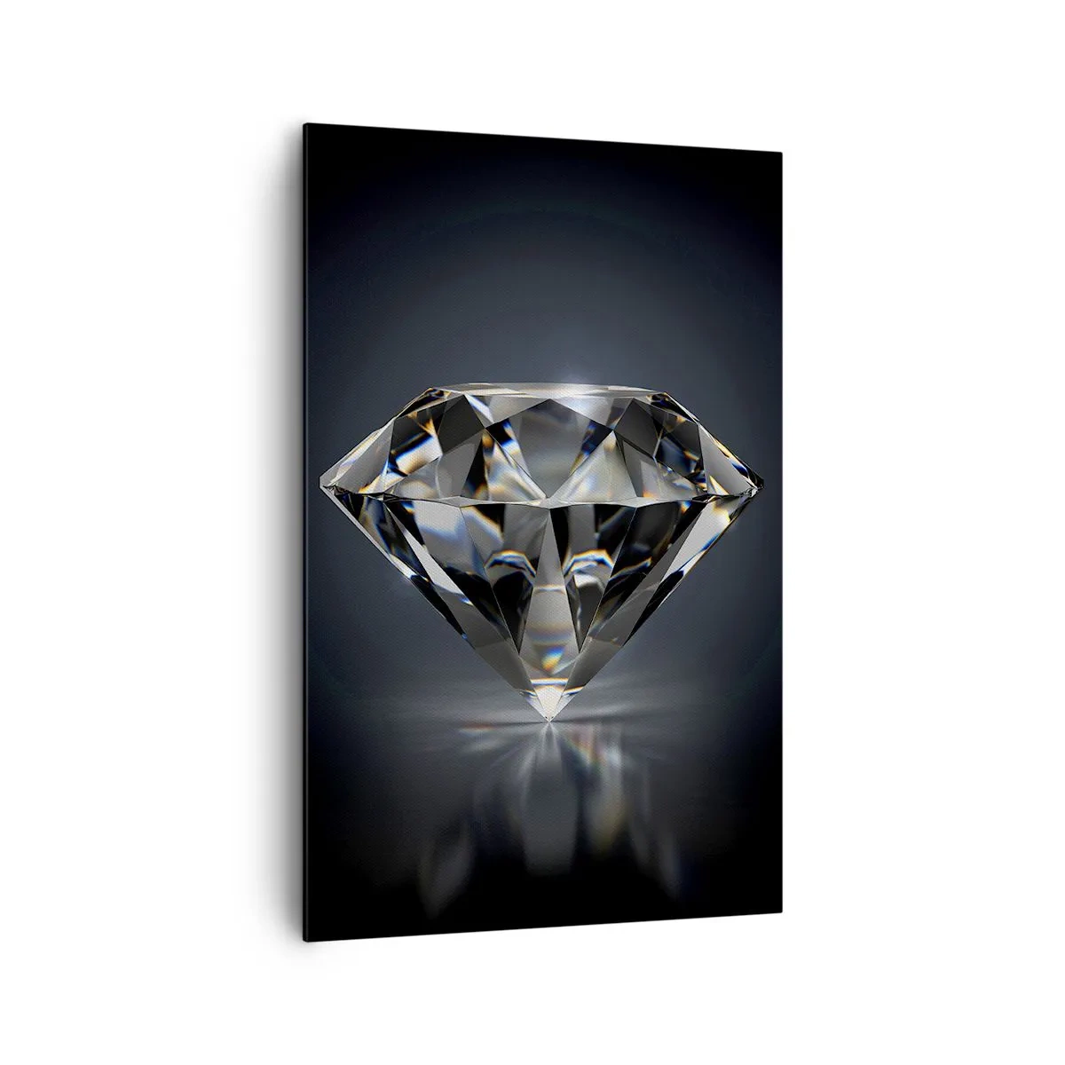 Impression sur toile - Image sur toile - Une interprétation artistique d'un diamant sur fond sombre - 80x120cm - La meilleure amie - Décoration murale moderne pour le salon et la chambre ARTTOR