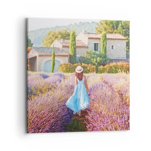 Impression sur toile - Image sur toile - Fille de la lavande - 70x70 cm