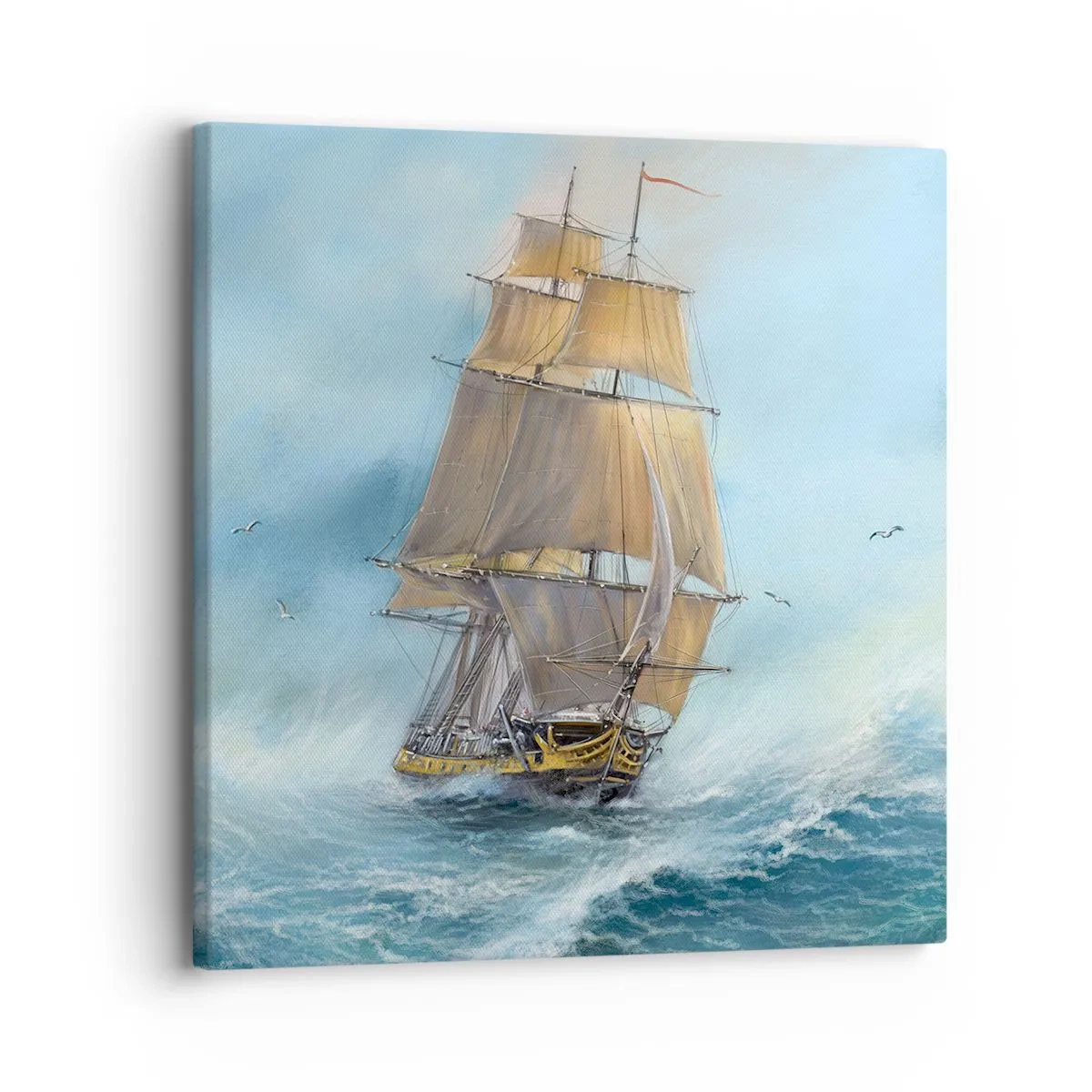 Impression sur toile - Image sur toile - Se précipitant sur les vagues - 30x30 cm
